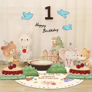 포토존 데코 파티 테이블 케이크 장식 돌상 생일 배경