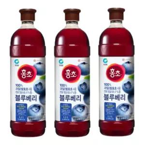 청정원 홍초 블루베리 1.5L 과일 숙성 발효초 X 3 사용 마시는 식초 대용량