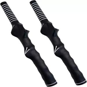 2 PCS 골프 스윙 트레이닝 그립 왼손 클럽 트레이너 초보자를 위한 연습 보조 도구 올바른 자세 학습