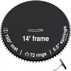 (스포츠파워 바운스프로 14피트 모델 월마트) 트램펄린 교체 매트 150인치 72개의 링 원형 프레임 및