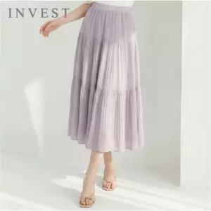 [인베스트] 플리츠 쉬폰 밴딩 스커트_IN6M1SK8321