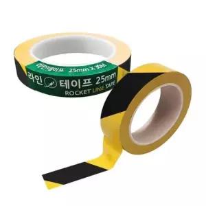 안전표시 로켓 위험표시 사선라인 안전테이프 안전띠 25mm 30M