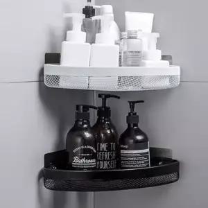 벽걸이후크 욕실 화장실 무타공 코너 선반 철제 그물망