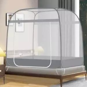 사각모기장 폴딩모기장 원터치 침대모기장 180x200cm 그레이