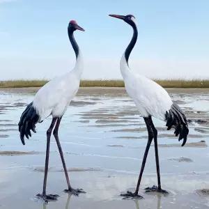 정원 꾸미기 두루미 정원용 원예 장식품 태양열전구 호박등