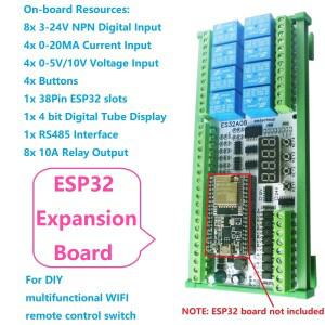 DC 12V 24V 8AI-8DI-8DO ESP-WROOM-32 ESP32 확장 보드 RS485 4-20MA 0-5V 0-10V 아날로그 수집 와이파이
