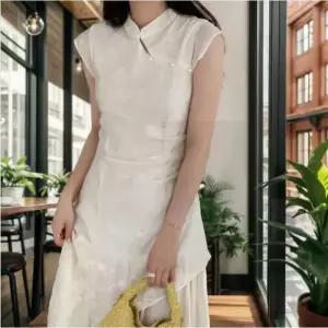 [디작소][SALE]여성 치파오 반팔 차이나 소매 롱 원피스 (31593716)