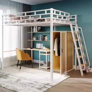 성인 이층침대 원룸 철제 벙커침대 계단 어른 메탈 스틸 프레임 기숙사 침실