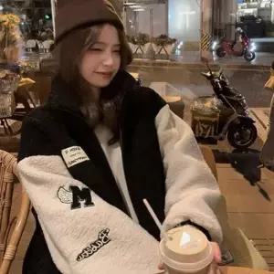 야구점퍼 여성 캐주얼 패치포인트 후리스 집업 자켓 뽀글이점퍼