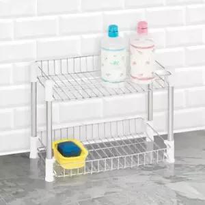 무타공욕실선반 H-다용도사각선반 2단 스텐 화장실 욕실정리대 모서리