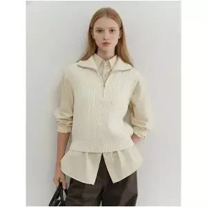 [하프클럽/숲]하프 집업 케이블 베스트(SZAVK30)