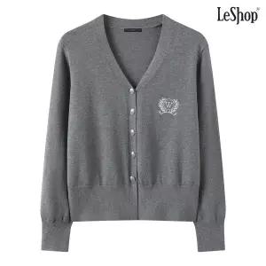 르샵 브이넥 자수 데일리 니트 가디건 (DQ1CK005A)