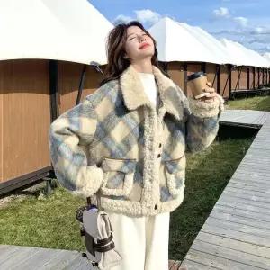 모직 스웨이드 겨울엔 보이고 면트위드 코트 체크 날씬해 패딩다운 점퍼 여성패션 DL4