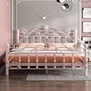 북유럽 퀸 공주침대프레임 북유럽스타일 철제 공주풍