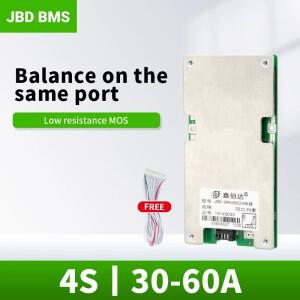 JBD BMS 리튬 배터리 밸런스 회로 기판 전기 에너지 저장 도구용 4S 12V Lifepo4 60A 50A 40A 30A 공통 포
