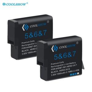Gopro Hero 7용 1500mah 배터리 6 5 블랙 카메라 액세서리