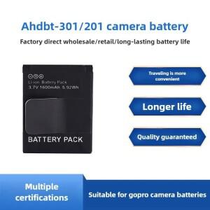 기존 1600mAh 배터리 AHDBT 301 201 GoPro Hero 3 Go 3+ 액션 카메라 용 충전식 AHDBT-301