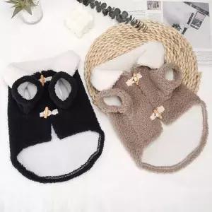 애견 떡볶이 코트 겨울 체온유지 떡볶이 버튼 포인트 뽀글이코트