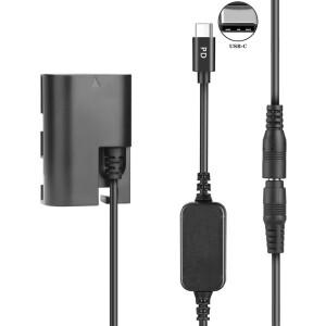 DR-E6 전체 디코딩 LP-E6 더미 배터리 PD USB-C 전원 코드 키트 Canon EOS 60D 70D 80D 90D R5 5D2 5D3 5D4