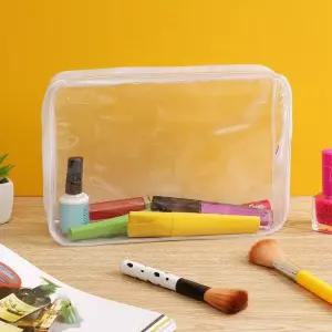 클렌스 여성 투명 지퍼 화장품 파우치 22cm