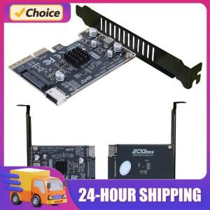 ASM3242 USB 3.2 GEN2 20Gb 라이저 보드 PCI 익스프레스 X4 타입 E 확장 카드 컨버터 데스크탑 전면 패널 C