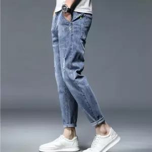 지니코코 남성용 봄 일자 청바지 스트레이트 핏 스타일 테이퍼 스키니 9부 ADOR1