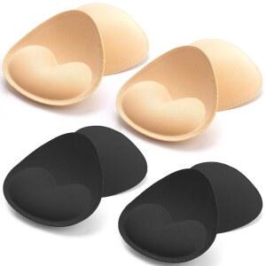 KSang 브라 패드, 가슴 강화제 삽입 - 스포츠 수영복용 컵에 바느질 4쌍 비키니 푸시업 패드