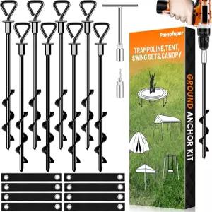 트램펄린 강풍에 대한 텐트 스테이킹 헤비 듀티 스트랩이 달린 캐노피 카포트 헛간 스윙 세트 모바일 홈