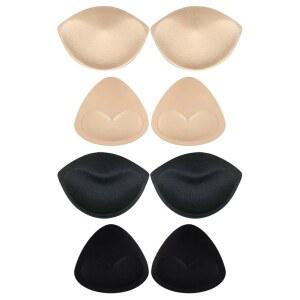 4쌍 폼 통기성 브라 패드 삽입 소프트 푸시업 스포츠 탈착식 교체 패딩 컵 스펀지 가슴 강화 비키니 수영복