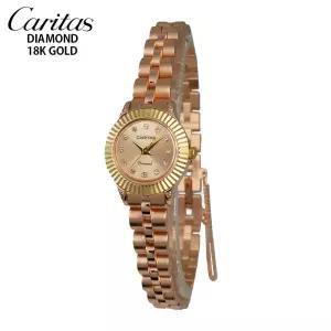 카리타스 천연 다이아몬드 18K  여자 선물 명품 예물 고급 로즈골드  손목 금 시계 / C13000RGF