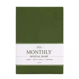 [문구] 월간 스케줄러 2026 업무용 A5 다이어리 그린무스 날짜형 25절 플래너