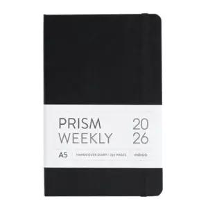 [문구] 다이어리 2026 위클리 스케줄러 A5 블랙 날짜형 25절 프리즘 주간 기록용