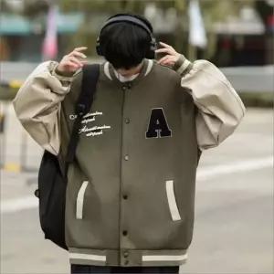 야구 블루종 자수 점퍼 아우터 남자 알파벳 레터링 밀리터리바람막이 자켓