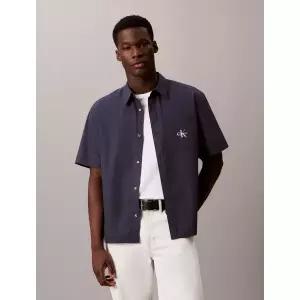 [롯데백화점]캘빈클라인 남성 CK 포플린 릴렉스핏 반팔셔츠 반팔남방 딥네이비 4RG102G (4RG102G-CCI)