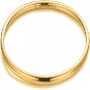 카이니어 3mm 14K 금도금 팔찌 스테인리스 스틸 광택 스태커블 얇은 원형 뱅글 여성용 솔리드 플레인