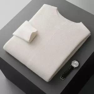 남자 니트 캐주얼 풀오버 반 순양털 빅사이즈 폴라 센스있는 루즈핏 100% DUCHI1