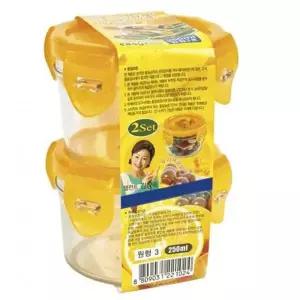 쿨맥시3 밀폐용기 냉장고 반찬통 찬통 원형 250ml 2p