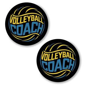 eAj 배구 코치 핀 버튼 2.25인치 2팩 코치 감상 배구 전략 u2013 핀백 버튼 청바지 바지 셔츠 백팩 u2013 스포츠 핀 의류 모자 캡 ID45000