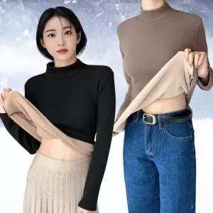 [라일리여성의류] Rly 여성 반목 목티 겨울 융털 기모 반폴라티 레이어