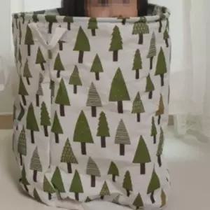 ( )나무 1개 접이식 내부 방수 바구니 오픈형 주머니 수납함 정리함 빨래 세탁물 인형 보관