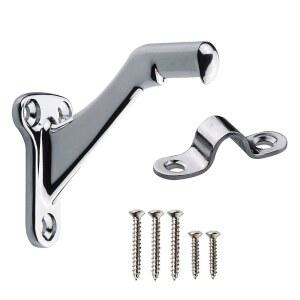 트라이엄프 하드웨어, 3팩, 3인치 헤비 광택 계단 듀티 크롬, 핸드레일 난간 브래킷