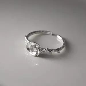 [디작소]여성 실버 925 장미 가시 플라워 오픈 링 반지 (36462491)