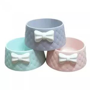 강아지 고양이 애견 리본 퀼팅 식기 물그릇 밥그릇 (8948121A)