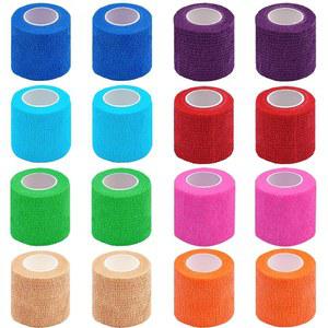 스포츠, 손목, 발목 및 수의사용 클루플러 16팩 자가 접착 붕대 랩, 2인치 X 5야드 멀티 컬러 탄성 응집 붕대 랩, 그립 테이프