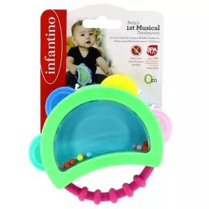 실리콘 구슬소리 아기템버린 미니 악기장난감 소근육발달 여아