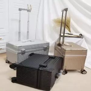 가로형 캐리어 승무원 고급 확장형 하드 폴리 트롤리 케이스 여행용