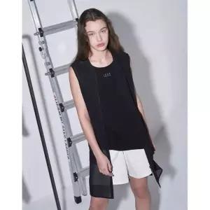 [하프클럽/올리비아로렌]폴리 조젯 집업 베스트_VOCQC5M5121