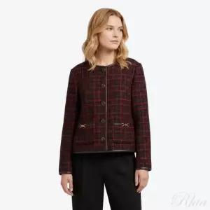 코치 스컬프티드 C 트위드 재킷 아우터 CDK59 RD BK