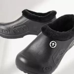 방한 주방화 기모 조리화 고무 슬리퍼