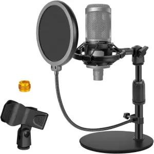 안정적인 금속 베이스 쇼크 마운트 팝 필터 마이크 클립 및 AT2020 HyperX 쿼드캐스트 블루 예티 슈어